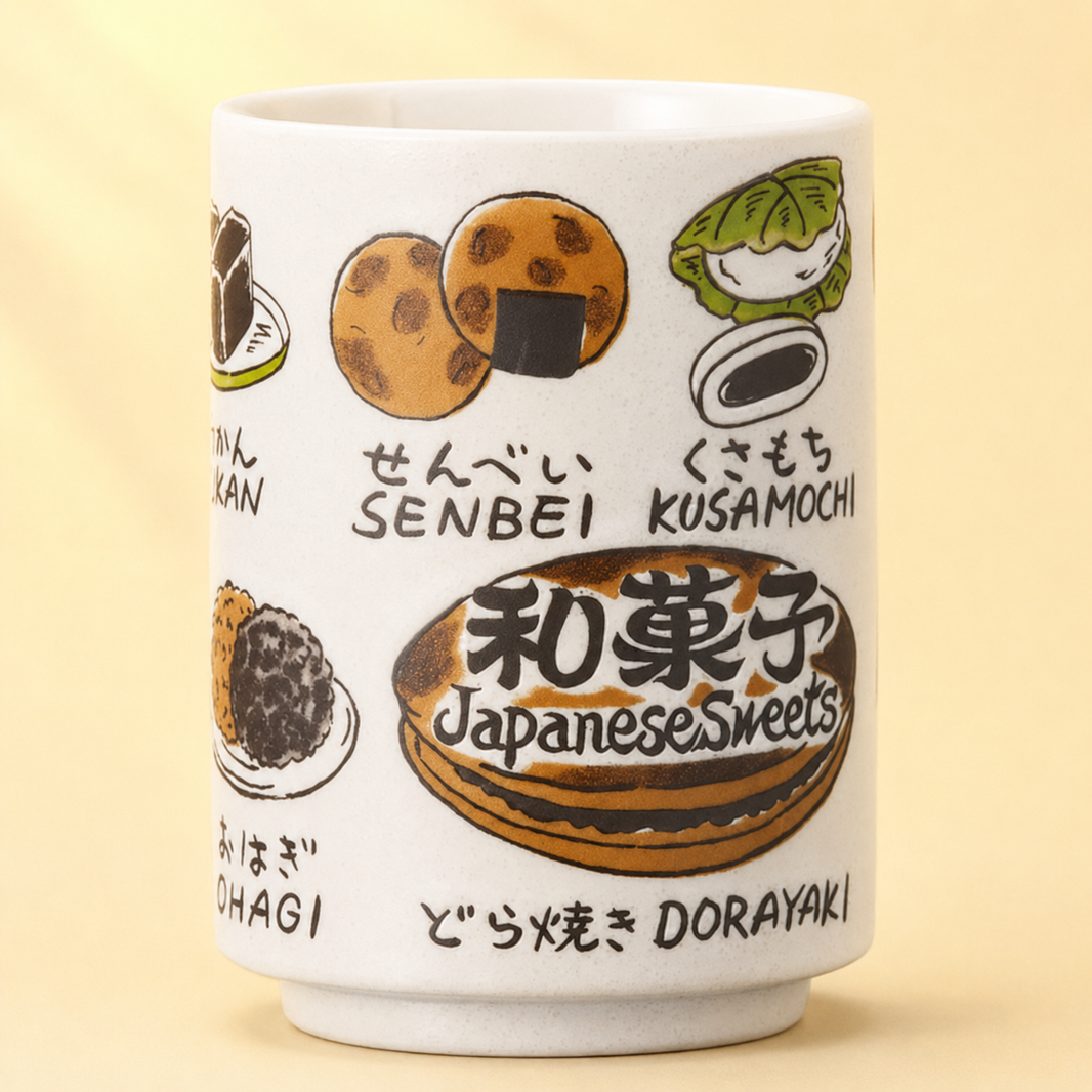 美濃焼 和菓子湯呑み茶碗 – 和菓子用陶器湯呑み茶碗