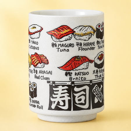 美濃焼 寿司湯呑 – 和風陶器寿司湯呑